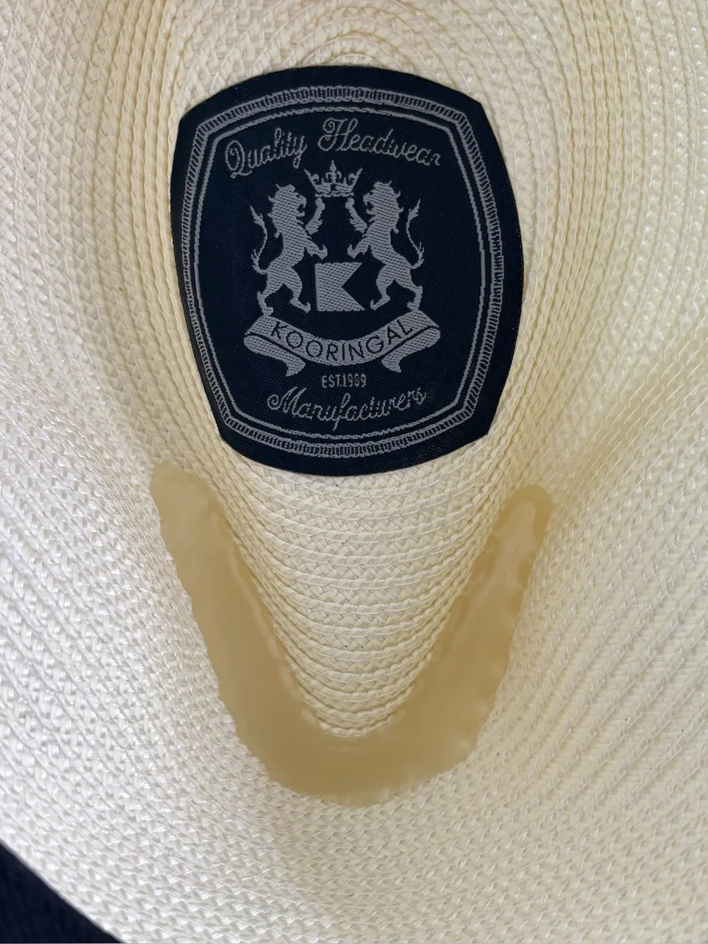 Kooringal Cypress Safari Hat Fedora Wide Brim Sun Hat Ivory/Black Unisex M 58cm